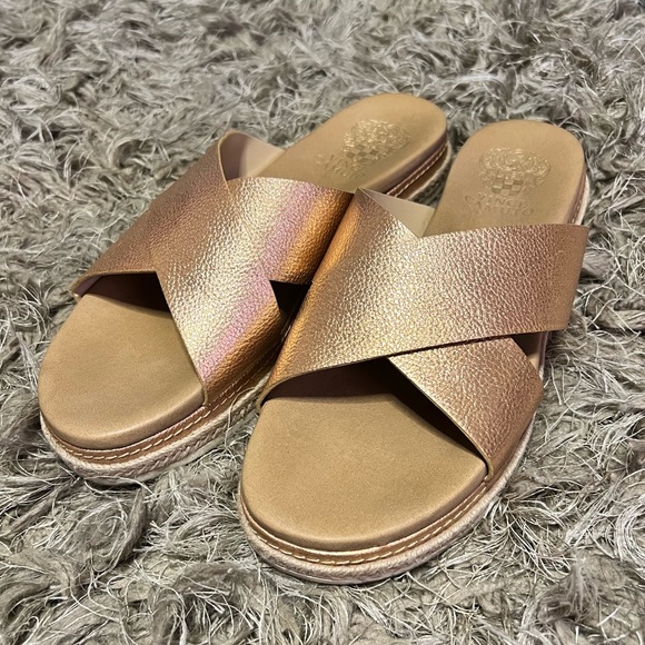 COPY - Vince Camuto Slide Sandals in Rose Gold - Picture 3 of 4